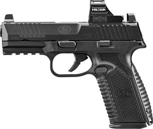 FN America FN 510 MRD 10mm Auto Pistol with Holosun 407C – 4.1 Inch Barrel, 10-Round Capacity, Black Polymer Frame
