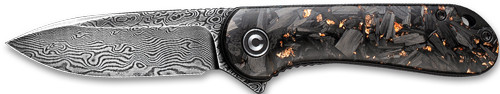 Civivi Elementum 2.96-Inch Damascus Blade Folding Knife with Carbon Fiber Handle