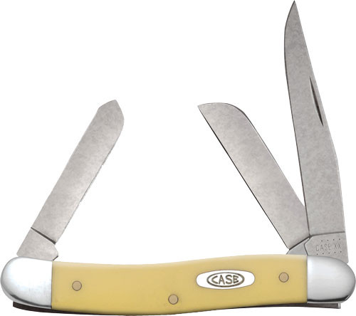 Case Knives Yellow Synthetic Stockman Pocket Knife - Part Number 00035