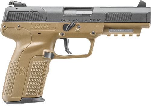 FN America Five-Seven 5.7x28mm Semi-Auto Pistol with Flat Dark Earth Finish and Adjustable Sights