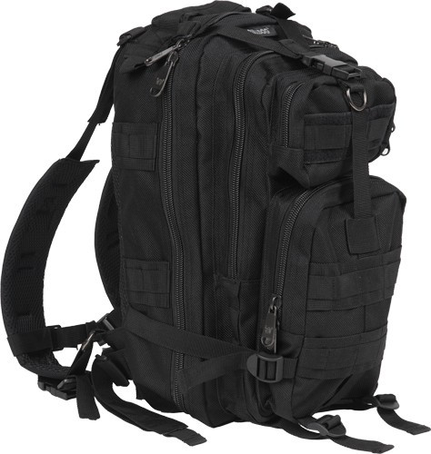 Bulldog BDT410B Compact Day Backpack in Black - Heavy Duty 1200D Nylon with MOLLE Compatibility
