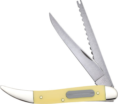 Case Knives Yellow Synthetic Fishing Knife with 3.4" Stainless Steel Blade
