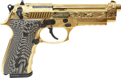 Girsan Regard MC Deluxe 9mm Pistol with Gold Finish and Adjustable Sights