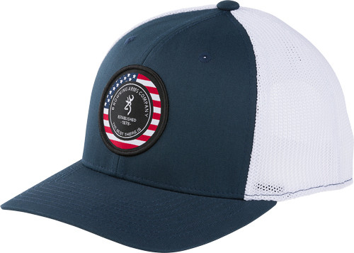Browning Cap Freedom 110 Mesh in Navy Blue - Adjustable Waxed Cotton Headgear
