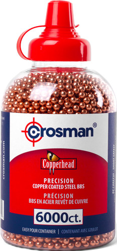 Crosman Copper Coated BB's - 177 Caliber, 6000 Rounds per Pack, 6 Packs per Case