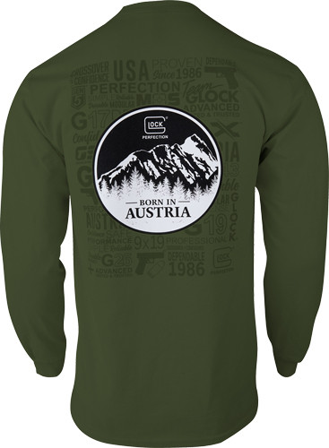Glock OEM Born in Austria Long Sleeve T-Shirt - Green, X-Large
