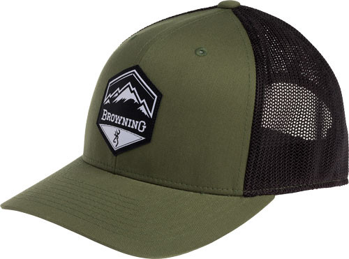 Browning Mountain Buck Mesh Cap with 110 Snap Closure - Loden Color, Multi-Fit