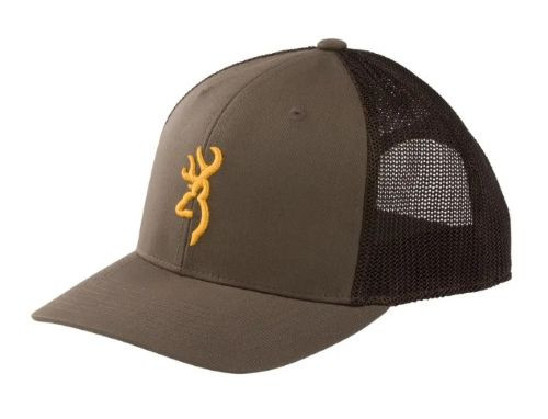 Browning Pahvant Pro Mesh Cap - Multi-Fit Brown Headgear with Snap Closure
