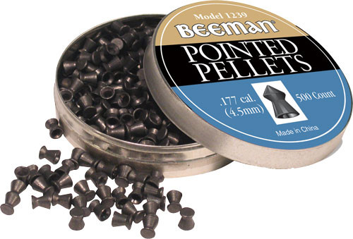 Beeman .177 Caliber Pointed Pellets - 500 Count Pack, 6 Packs per Case