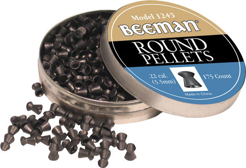 Beeman 1245 .22 Caliber Flat Nose Lead Pellets - 175 Count per Pack, 6 Packs per Case