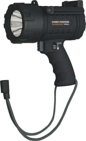 Browning High Noon LED Spotlight with Cree XPE LED, Rechargeable Lithium-Ion Battery, and Waterproof Design