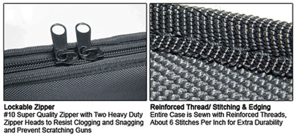 UTG 42-Inch Black Long Gun Scoped Rifle Case with Pouches and Shoulder Strap