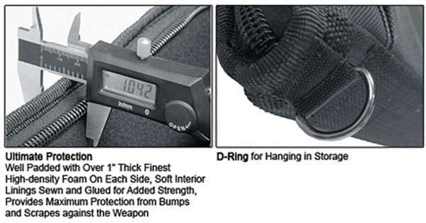 UTG 42-Inch Black Long Gun Scoped Rifle Case with Pouches and Shoulder Strap