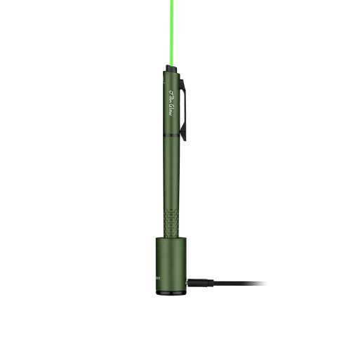 Olight O-Pen GLOW Pen Light with Laser, OD Green, Aluminum Construction