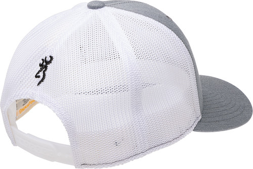 Browning Cap Mustang 110 Mesh Adjustable Headgear with Flexfit 110 Snap Closure in Gray