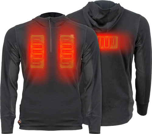 Mobile Warming Men's Merino Base Layer with Long Sleeve - Black, XX-Large