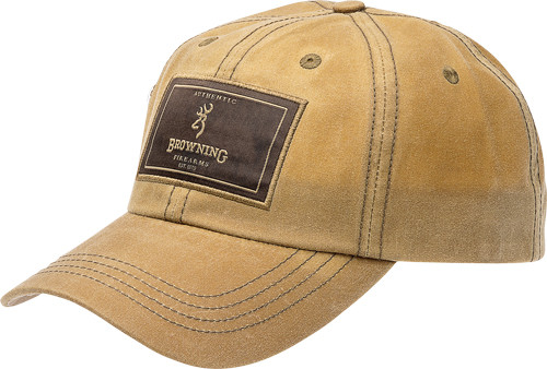 Browning Antiquity Wax Cap - Adjustable Tan Headgear with Snap Closure