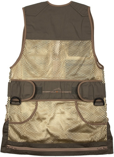 Peregrine Outdoors Wild Hare Clay Target Vest with Genuine Cowhide Leather, Khaki Medium