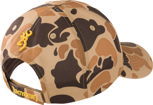 Browning Rimfire Cap Buckmark - Multi-Fit Camo Headgear with Hook & Loop Fastener