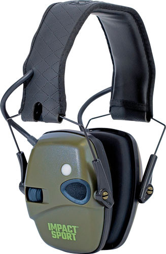 Howard Leight Impact Sport Electronic Ear Muffs R-02548 – Noise Reduction and Amplification in Hunter Green and Black
