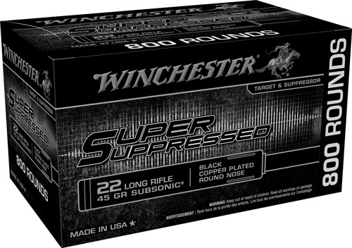 Winchester Ammunition Super Suppressed .22 Long Rifle Lead Solid 45 Grain