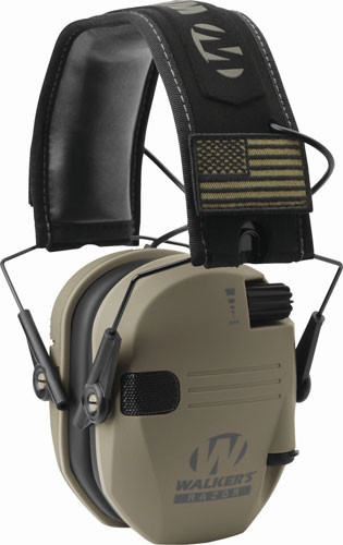 Walkers RSEMPATFDE Electronic Ear Muffs with Noise Reduction and US Flag Patches
