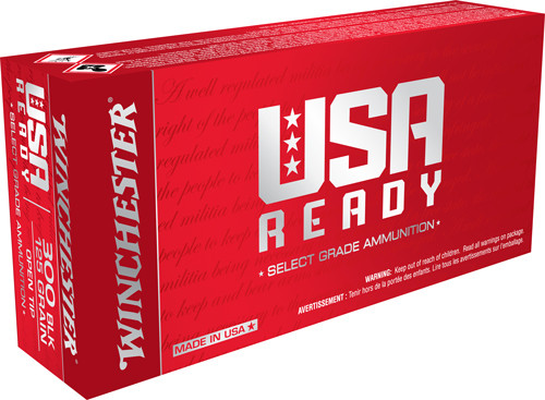Winchester Ammunition USA READY 300 AAC Blackout 125-Grain Jacketed Hollow Point Ammunition