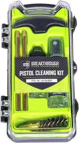 Breakthrough Clean BT-ECC-44/45 .44/.45 Caliber Pistol Cleaning Kit with Aluminum Handle and Military-Grade Solvent