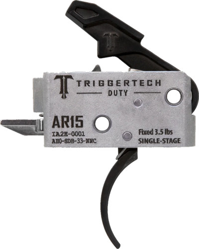 TriggerTech AR-15 Single Stage Trigger - Black Duty, Curved Design