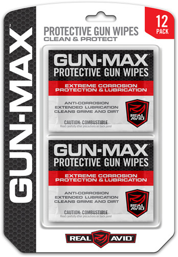 Real Avid Gun Max Gun Wipes - Chemical Cleaning Wipes for Firearms, Pack of 12
