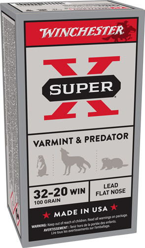 Winchester Ammunition Super-X .32-20 Winchester 100 Grain Lead Bullet, Reloadable, 50 Rounds Per Box