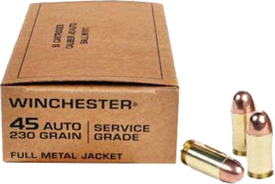 Winchester Ammunition Service Grade .45 ACP Full Metal Jacketed 230-Grain Ammo (50 Rounds per Box)