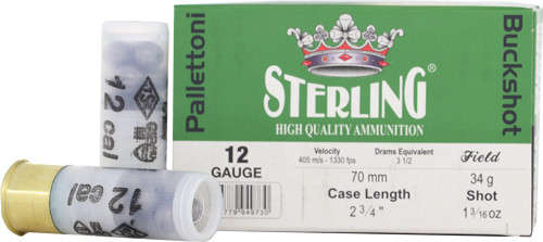 Global Ordnance Sterling Big Game 12 Gauge 2.75-Inch Buckshot Ammunition