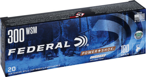 Federal Power-Shok 300 WSM Ammunition - 180 Grain JACKETED SOFT POINT