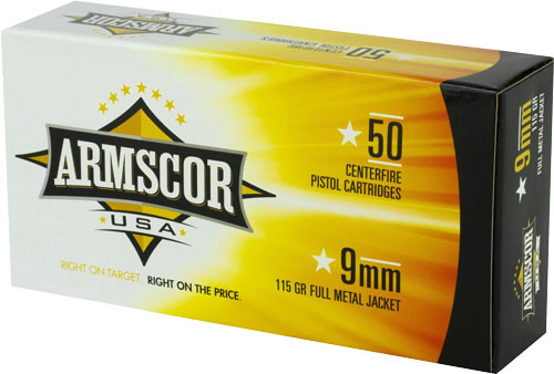 ARMSCOR 9mm Luger 115-Grain FMJ Ammunition - Made in USA