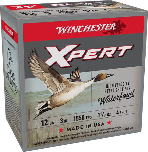 Winchester Ammunition Xpert Steel 12 Gauge 3" Shotgun Shells - 1-1/8 oz #4 Non-Toxic