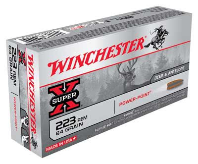 Winchester Ammunition Super-X .223 Remington 64-Grain Jacketed Soft Point Ammo