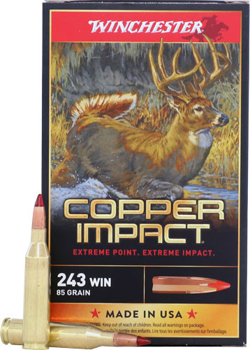 Winchester Copper Impact .243 Winchester Reloadable Ammunition - 85 Grain Copper Solid Bullet