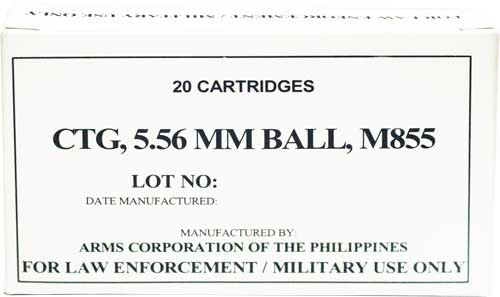 Armscor 5.56x45mm NATO Full Metal Jacketed 62-Grain Ammunition - Case of 1,000 Rounds