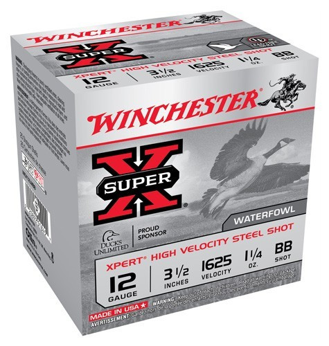 Winchester Ammunition Xpert Steel 12 Gauge 3.5-Inch Shotshells, BB Shot, 1625 FPS - 25 Rounds per Box
