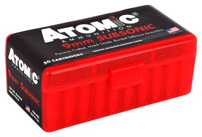Atomic Ammunition 9mm Luger 147 Grain Jacketed Hollow Point Ammo - 50 Rounds