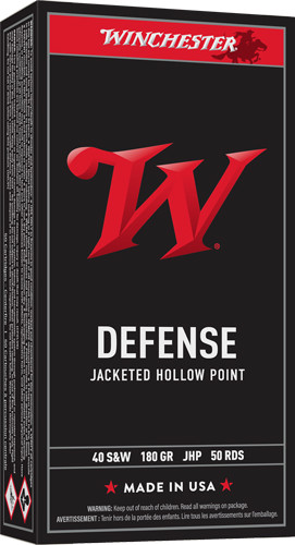 Winchester Ammunition USA .40 S&W 180 Grain Jacketed Hollow Point Ammo