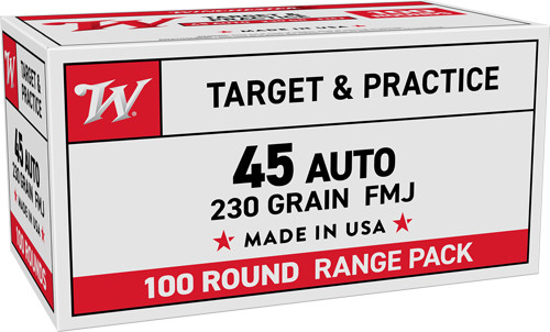 Winchester Ammunition USA45A 45 ACP 185-Grain Full Metal Jacketed Ammo - 50 Rounds