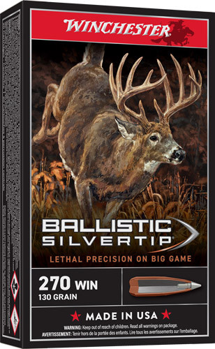 Winchester Ammunition Supreme .270 Winchester 130 Grain Polymer Tipped Ballistic Silvertip Ammunition - 20 Rounds