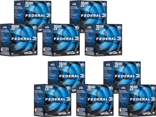 Federal Top Gun 20 Gauge 7/8 oz Shotgun Shells – #7.5 Lead Shot, 25 Rounds per Box