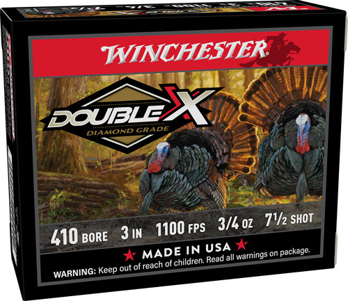 Winchester Ammunition Double-X 410 Bore 3-Inch Shotshells, 7.5 Shot, 3/4 Ounce, 1100 FPS, High Brass
