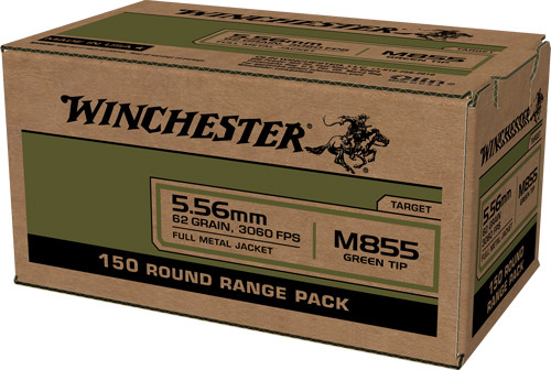 Winchester Ammunition USA 5.56x45 NATO 62 Grain Full Metal Jacketed Cartridges, Part Number WM855150