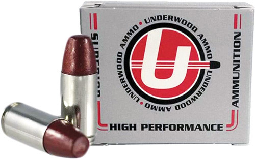 Underwood Ammo 9mm +P 147 Grain Hard Cast Flat Nose Ammunition - Reloadable, 20 Rounds