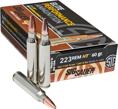 SIG Ammunition 223 Remington 60 Grain Copper Solid Hollow Tip, Part Number E223H1-20