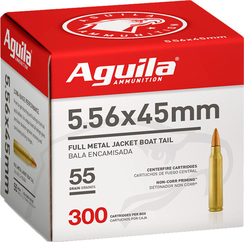 Aguila 5.56x45mm NATO 55 Grain FMJ Ammunition - 300 Rounds per Box